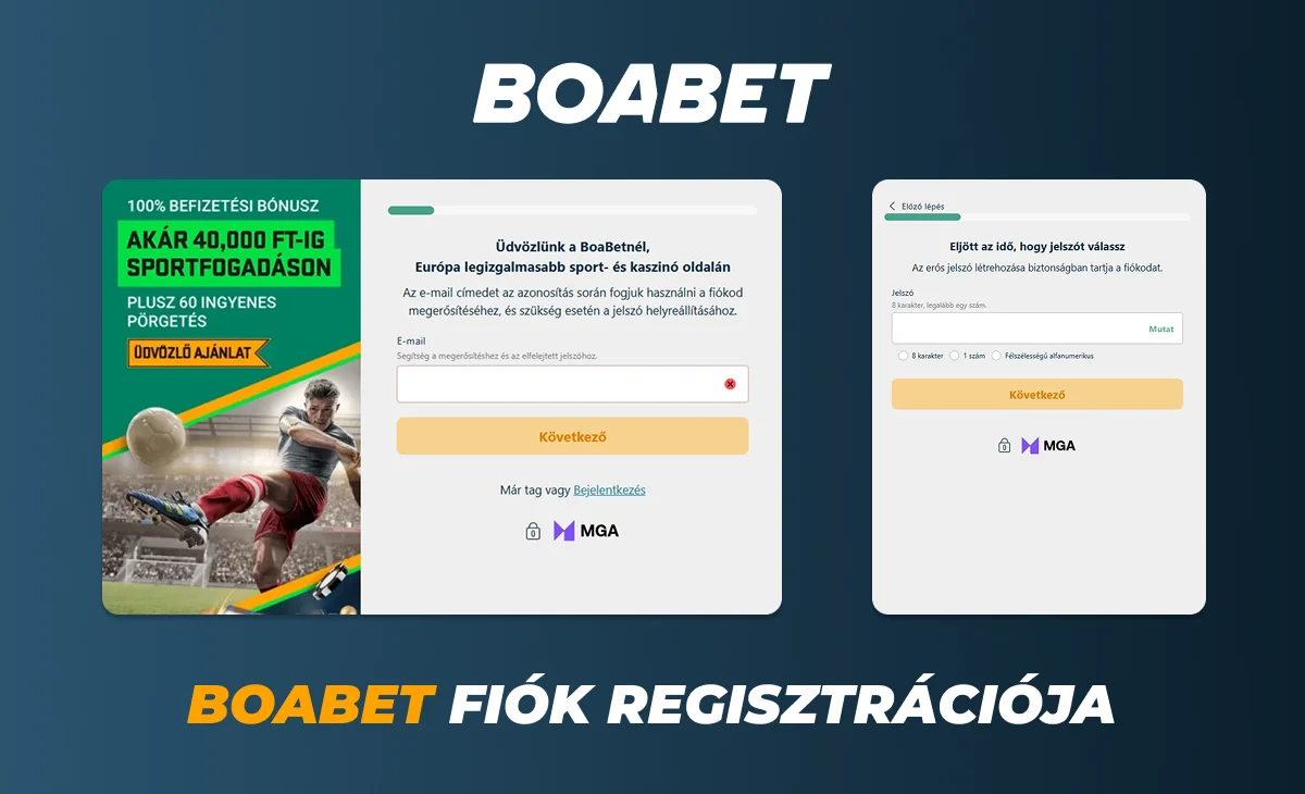 Regisztráció a BoaBet Hungary-nél
