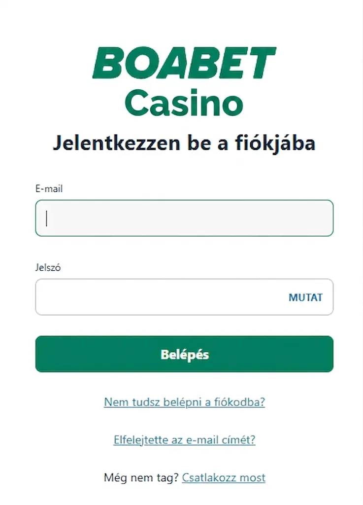 BoaBet Casino regisztrációs folyamat